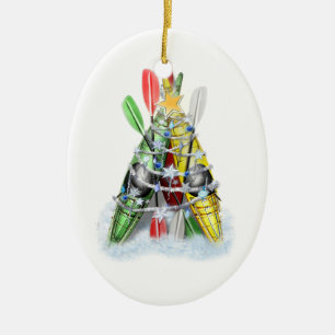 Kayak Christmas Tree Keramikornament