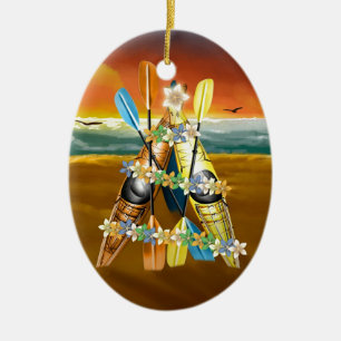 Kayak Christmas Tree - Tropical Keramikornament