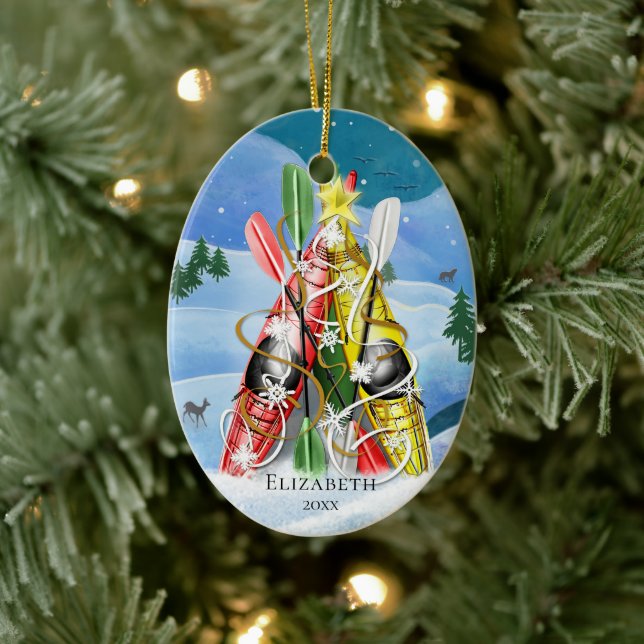Kayak Christmas Tree Wonders of Nature Keramikornament (Baum)
