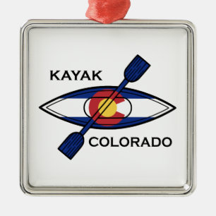 Kayak Colorado Flag Ornament Aus Metall
