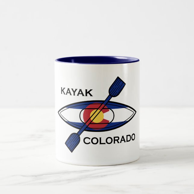 Kayak Colorado Flag Zweifarbige Tasse (Mittel)