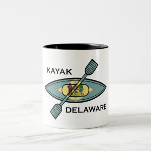 Kayak Delaware Flag Zweifarbige Tasse