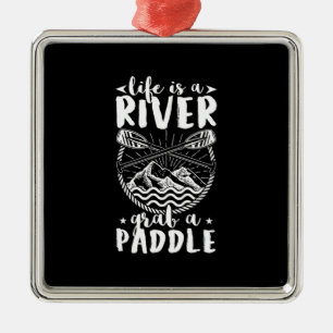 Kayak Driver Life ist ein Fluss Ornament Aus Metall