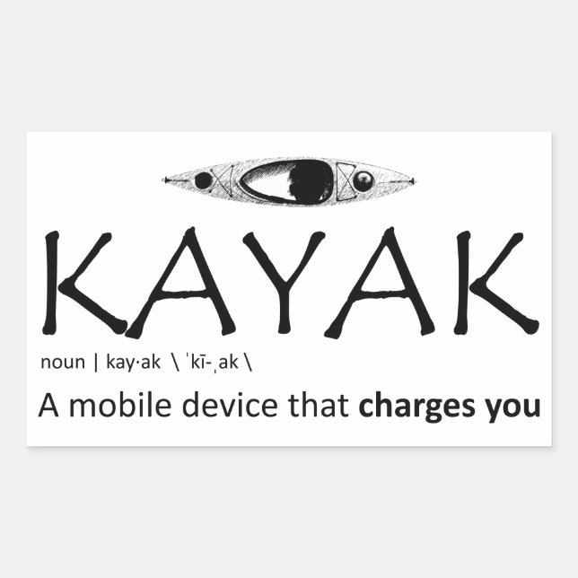 Kayak, ein mobiles Gerät, das Sie auflädt Rechteckiger Aufkleber (Vorderseite)