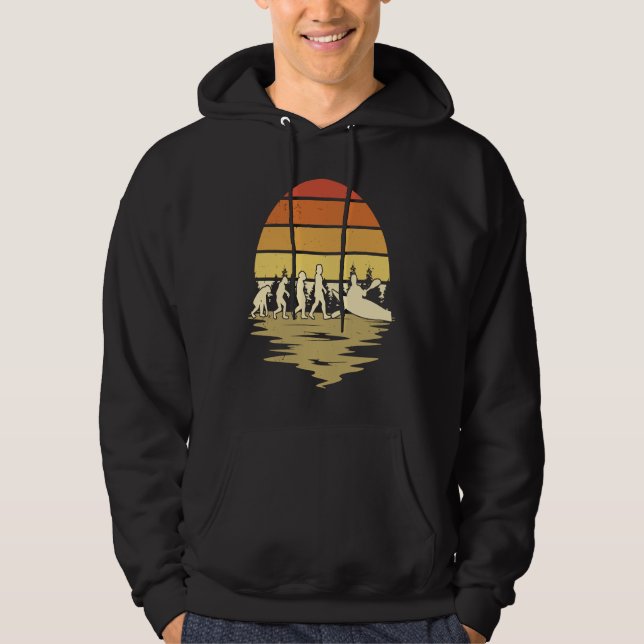 Kayak Evolution Retro Kayaker Hoodie (Vorderseite)