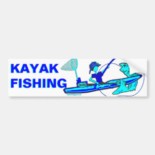 Kayak Fischerei in der Blues Autoaufkleber
