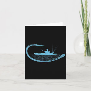Kayak Fisherman Fishing Hook Graphic Kayaker Angli Karte