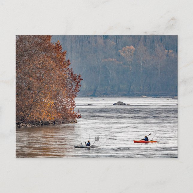 Kayak Fishing Postkarte (Vorderseite)