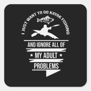 Kayak Fishing Quadratischer Aufkleber