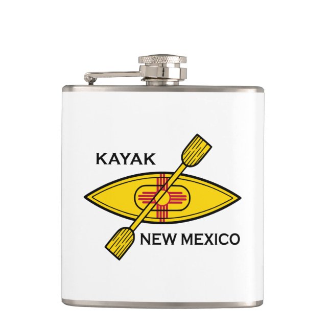 Kayak Flag New Mexico Flachmann (Vorderseite)