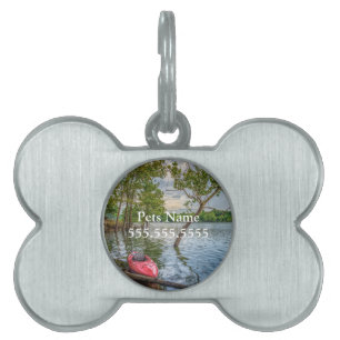 Kayak Floating on Table Rock Lake Pet Id Tag Tiermarke