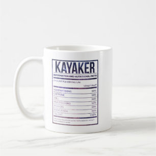 Kayak Funny Kayaking Nutrition Label Kaffeetasse