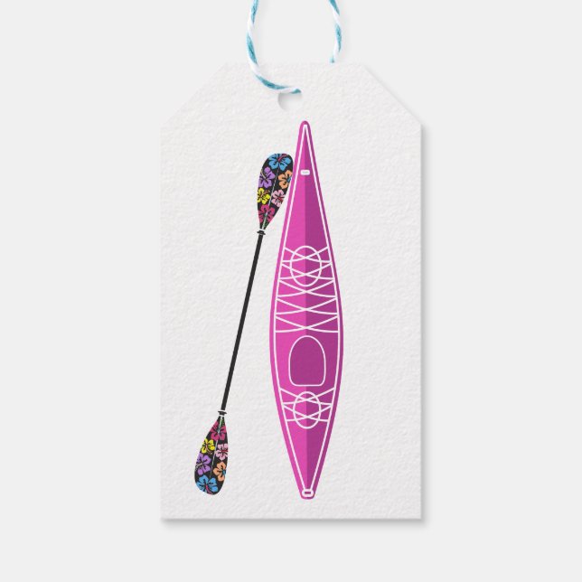 Kayak Girl Gift Tag Geschenkanhänger (Rückseite)