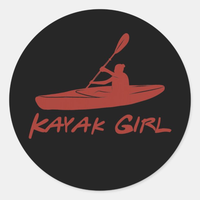 Kayak Girl Kajak Zubehör Frauen Kajak Runder Aufkleber (Vorderseite)