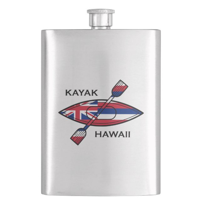Kayak Hawaii Flag Flachmann (Vorderseite)
