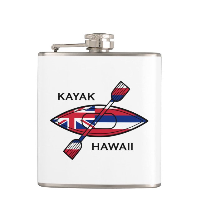 Kayak Hawaii Flag Flachmann (Vorderseite)