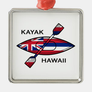Kayak Hawaii Flag Ornament Aus Metall