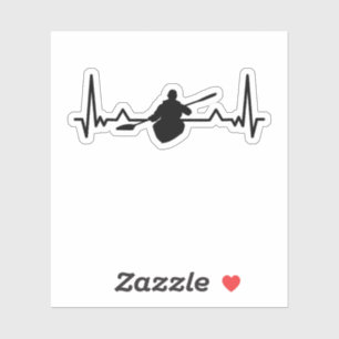 Kayak Heartbeat Line Funny Kayaking Geschenke Aufkleber