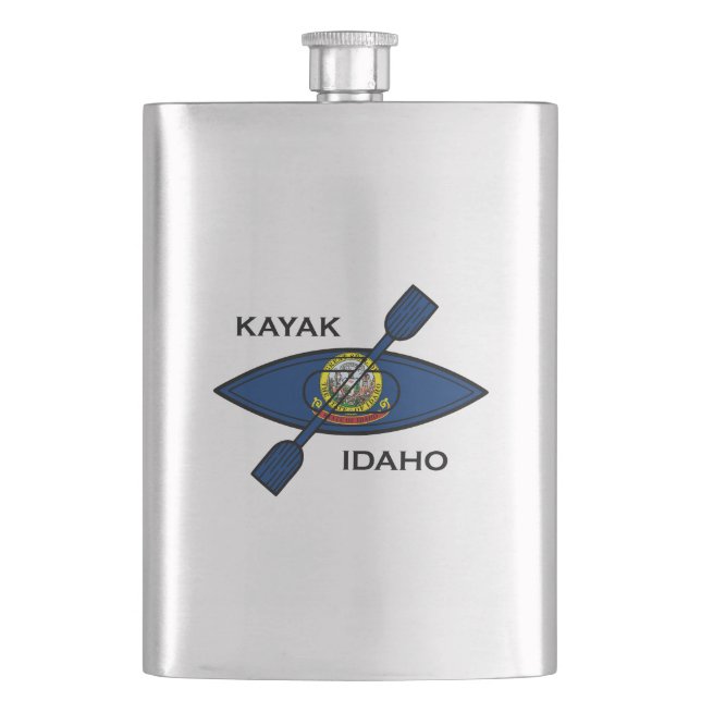 Kayak Idaho Flag Flachmann (Vorderseite)