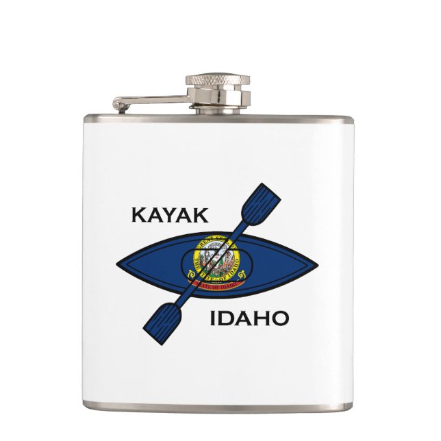 Kayak Idaho Flag Flachmann (Vorderseite)