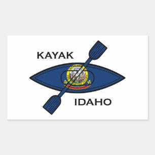 Kayak Idaho Flag Rechteckiger Aufkleber