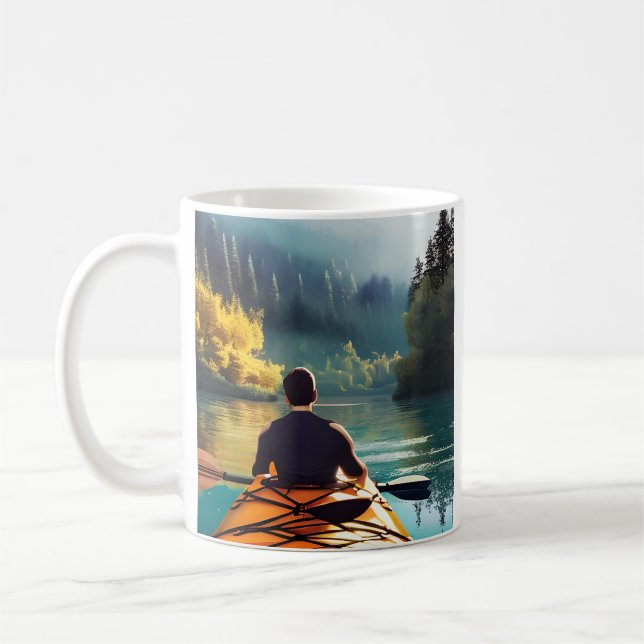 Kayak mehr, weniger beunruhigt | Kayaking Angebot  Kaffeetasse (Links)