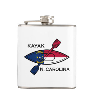 Kayak North Carolina Flag Flachmann