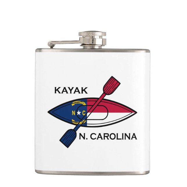 Kayak North Carolina Flag Flachmann (Vorderseite)