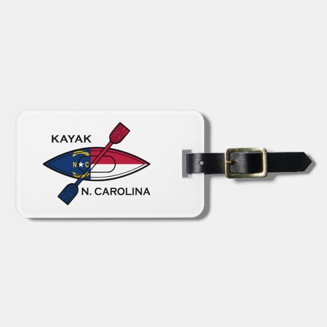 Kayak North Carolina Flag Gepäckanhänger (Vorderseite horizontal)