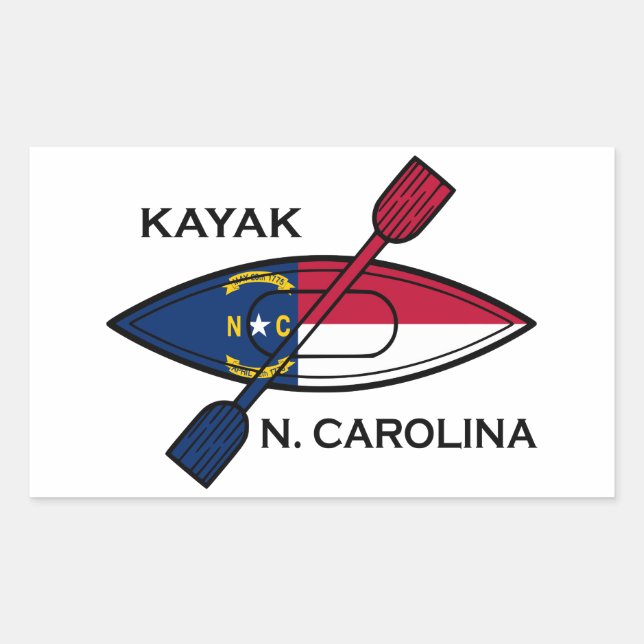 Kayak North Carolina Flag Rechteckiger Aufkleber (Vorderseite)
