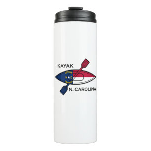 Kayak North Carolina Flag Thermosbecher