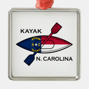Kayak North Carolina Flagge Ornament Aus Metall