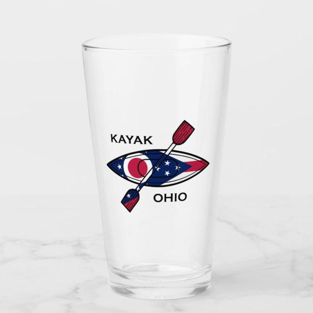Kayak Ohio Flag Glas (Vorderseite)