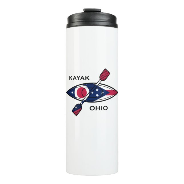 Kayak Ohio Flag Thermosbecher (Vorderseite)