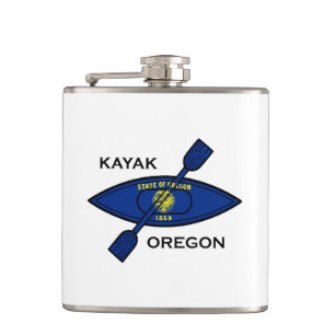 Kayak Oregon Flag Flachmann