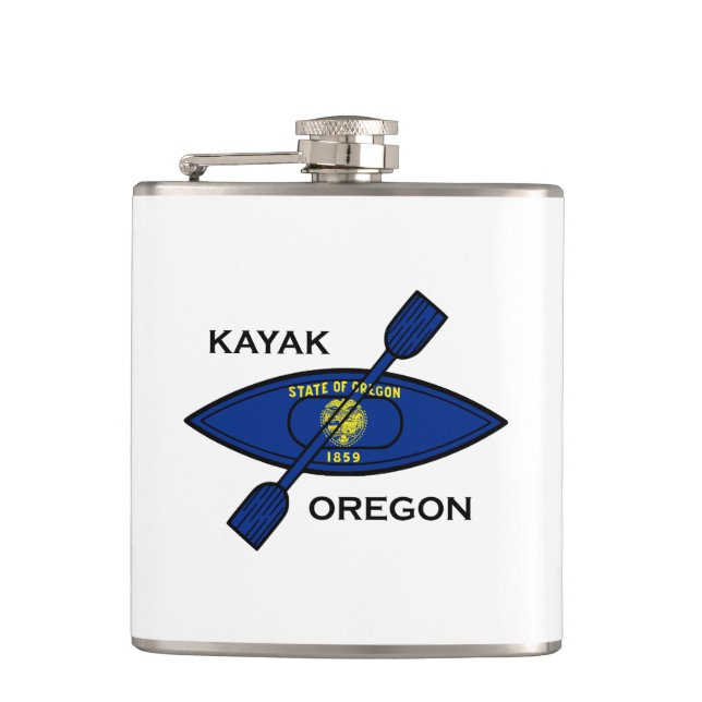 Kayak Oregon Flag Flachmann (Vorderseite)