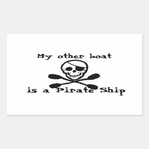 Kayak-Paddel-Piraten-Schiff-Aufkleber Rechteckiger Aufkleber