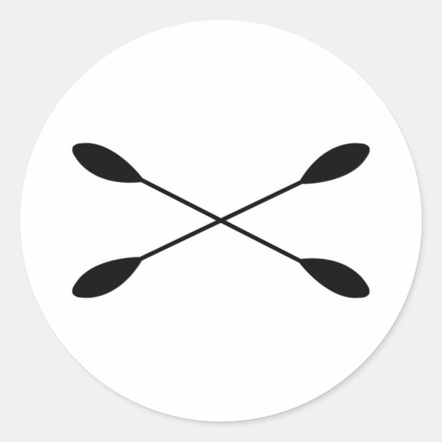 Kayak-Paddle-Logo Runder Aufkleber (Vorderseite)