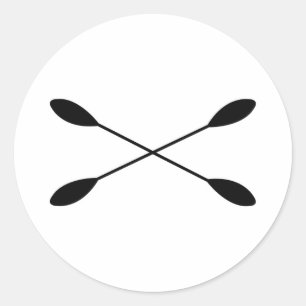 Kayak-Paddle-Logo Runder Aufkleber