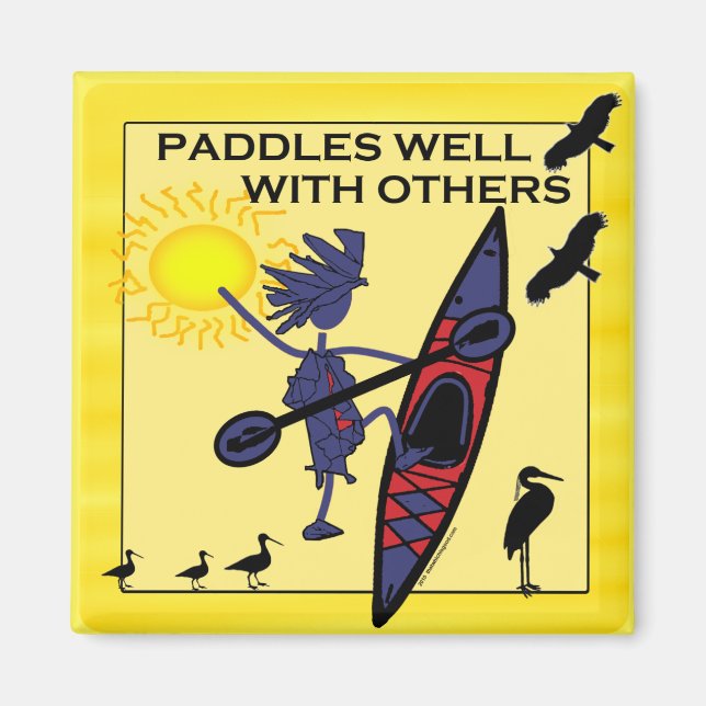 Kayak Paddles gut gelb Magnet (Vorne)