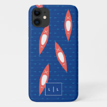 Kayak Personalisiert Monogram Blue Coral Modern