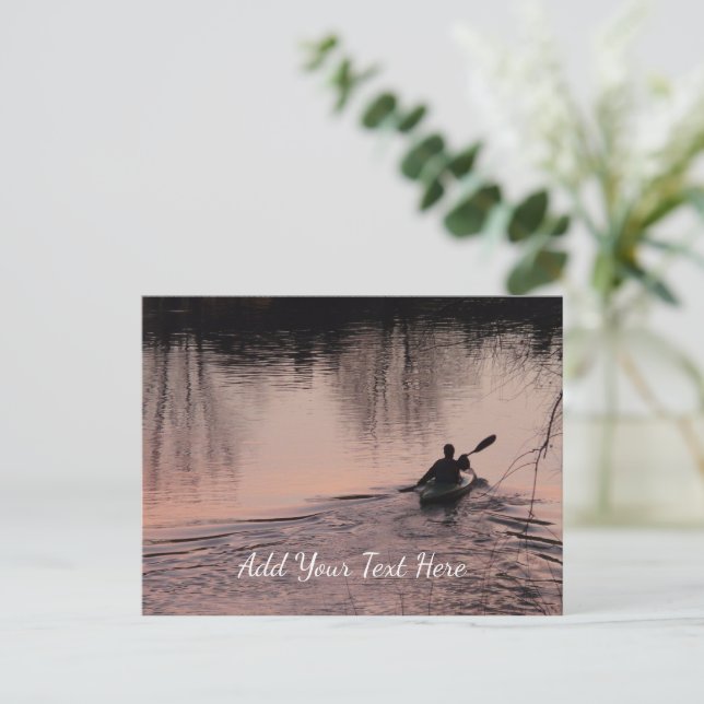 Kayak Postkarte (Stehend Vorderseite)