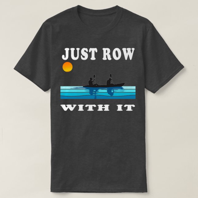 Kayak Retro Rowing Art mit Vin T-Shirt (Design vorne)