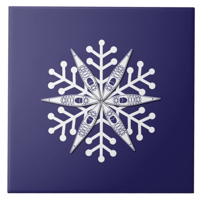 Kayak Snowflake Trivet Fliese (Vorderseite)