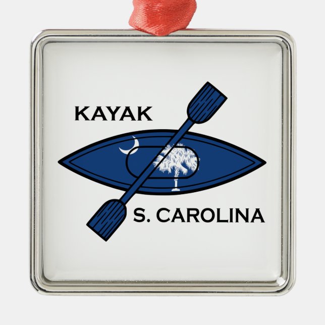 Kayak South Carolina Flag Ornament Aus Metall (Vorne)