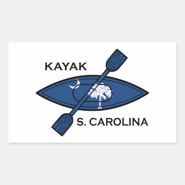 Kayak South Carolina Flag Rechteckiger Aufkleber (Vorderseite)
