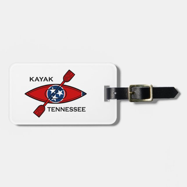Kayak Tennessee Flag Gepäckanhänger (Vorderseite horizontal)