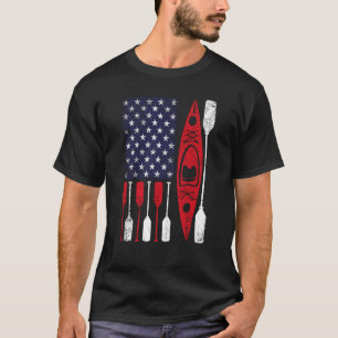 Kayak und Paddle US-amerikanische Flagge Kanuen US T-Shirt