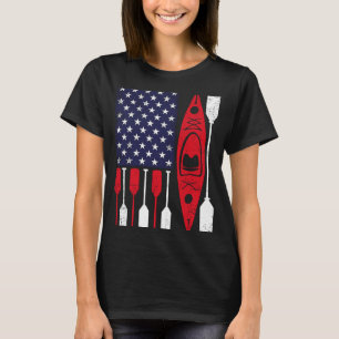 Kayak und Paddle US-amerikanische Flagge Kanuen US T-Shirt