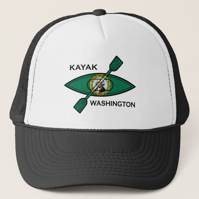 Kayak Washington Staatsflagge Truckerkappe (Vorderseite)